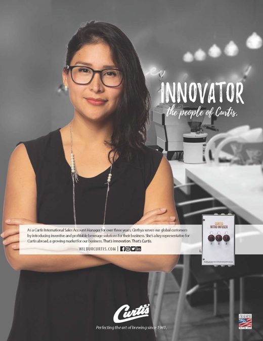 People of Curtis ad: an engineer under the word Innovator